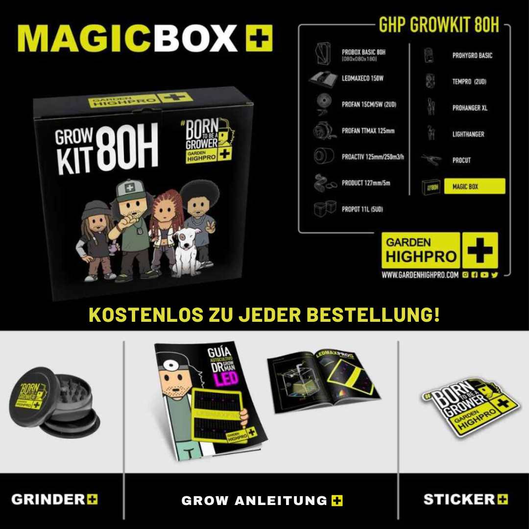 Growbox Komplettset 80x80x180cm mit 150 Watt LED