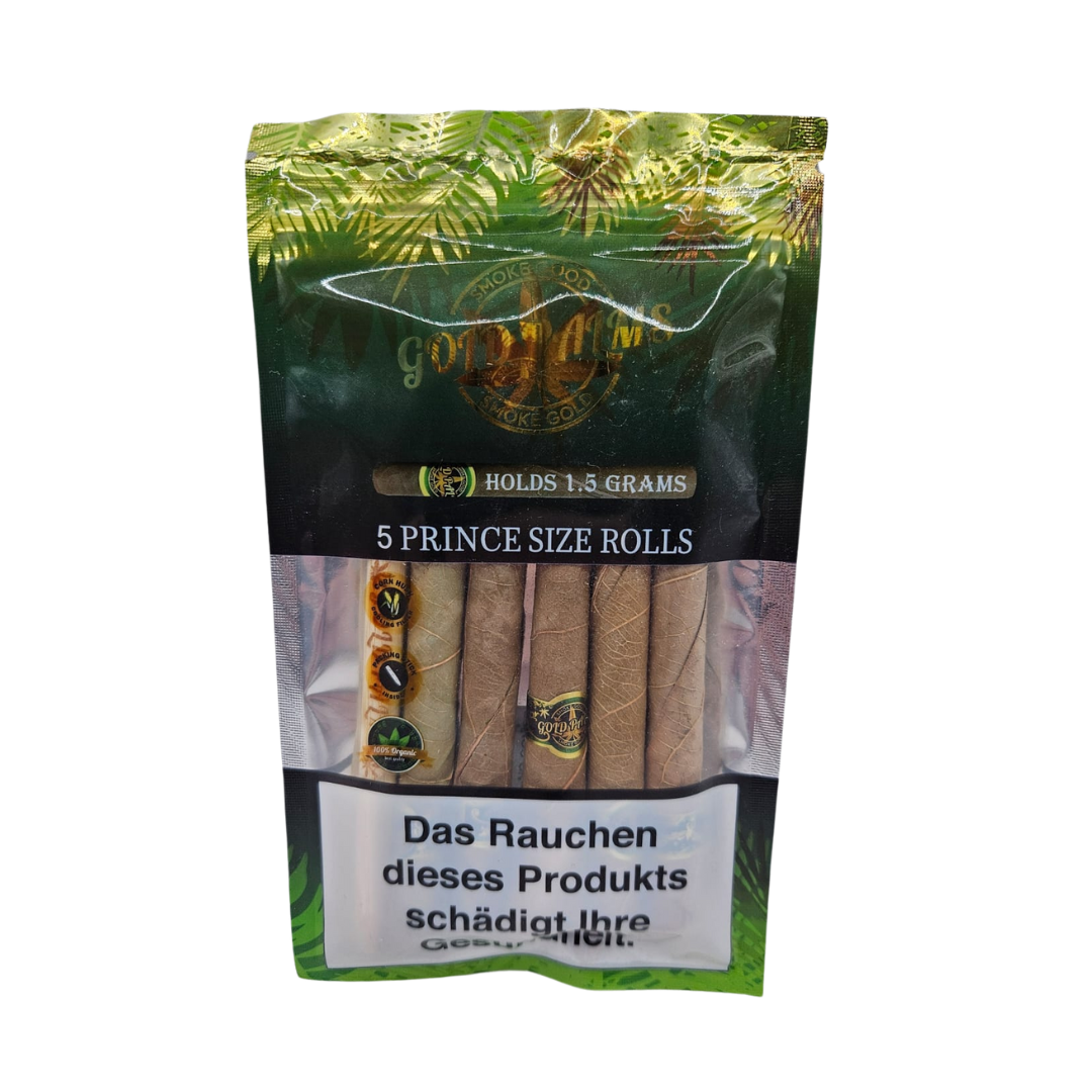 Gold Palms Blunt Wraps ''PRINCE SIZE'' 5er Pack