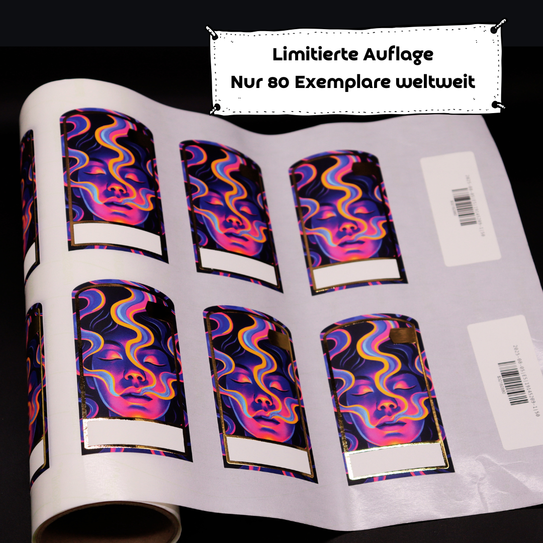Premium-Aufbewahrungsglas mit edler 3D-Goldfolie "Purple Smoke"