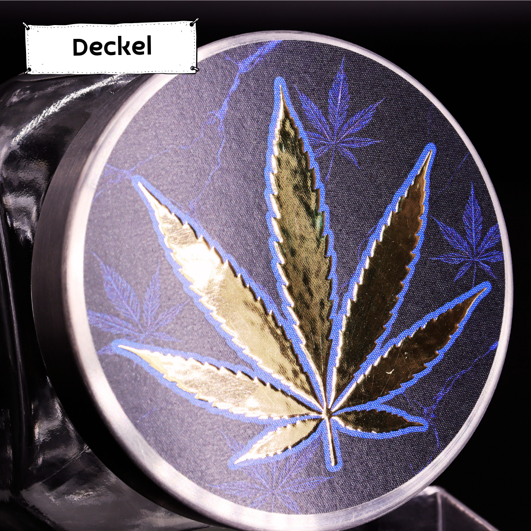 Premium-Aufbewahrungsglas mit edler 3D-Goldfolie "Blue Marmor"