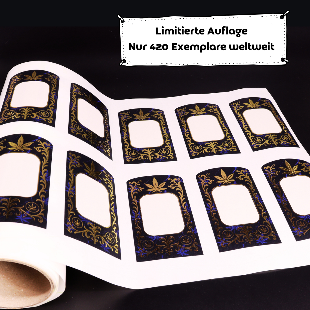 Premium-Aufbewahrungsglas mit edler 3D-Goldfolie "Blue Marmor"