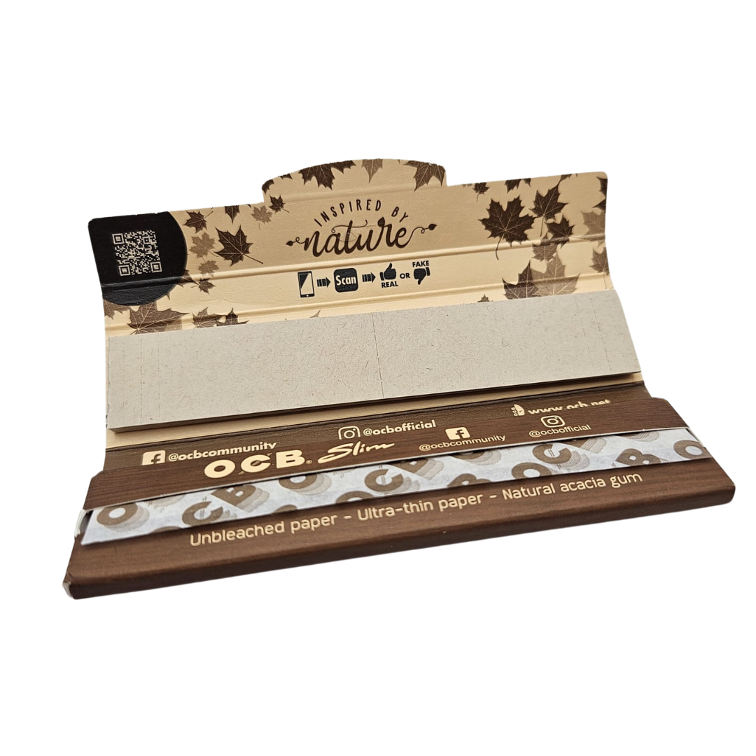 OCB Unbleached Slim + Filter Tips Virgin – Display mit 32 Packungen