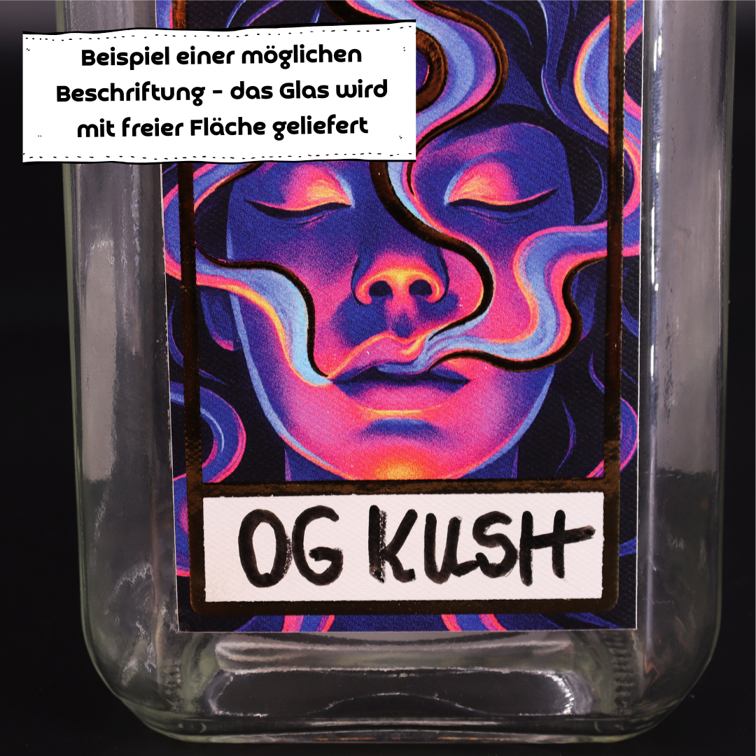 Premium-Aufbewahrungsglas mit edler 3D-Goldfolie "Purple Smoke"