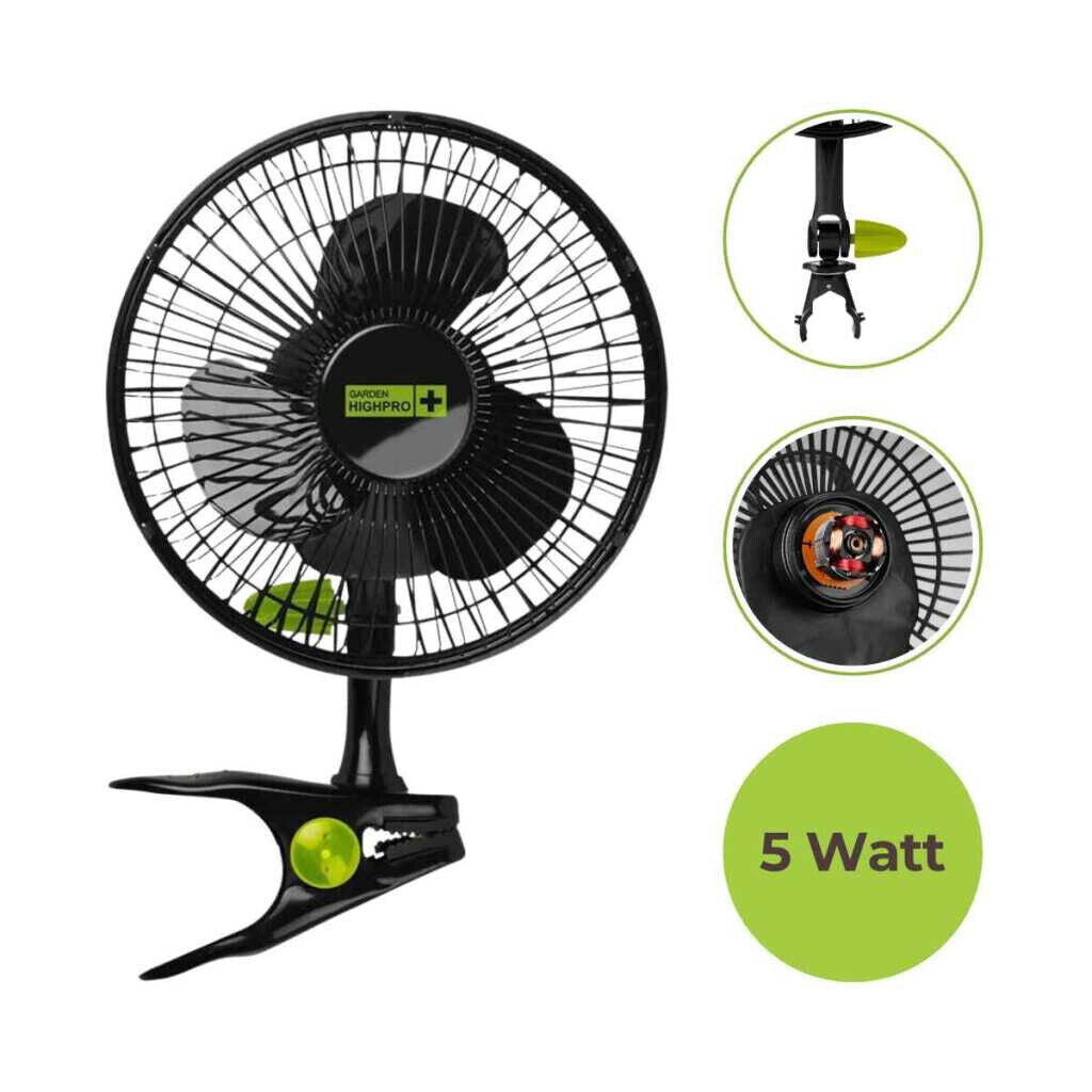 2er Set Garden Highpro Clipfan Ventilator 15cm 5W