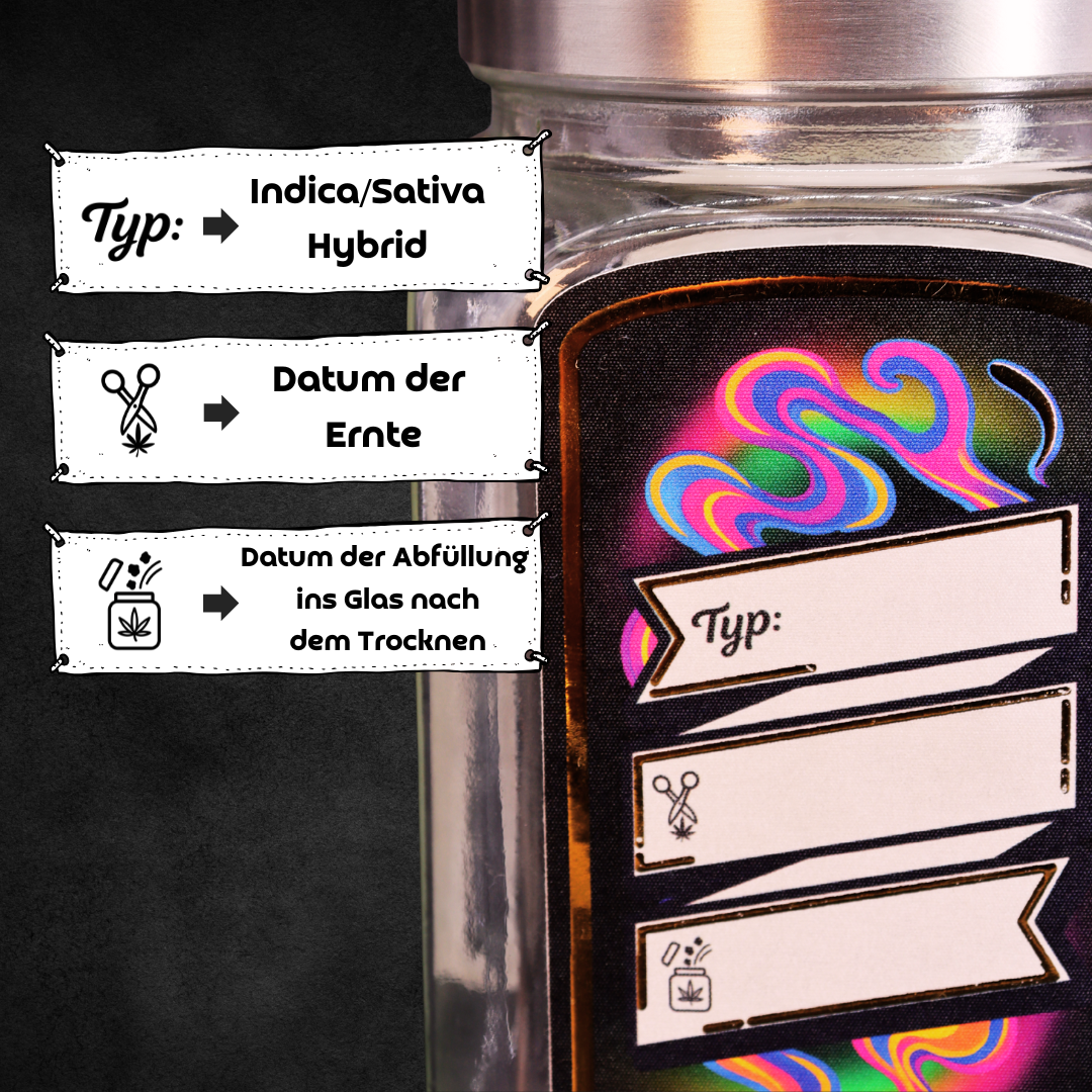Premium-Aufbewahrungsglas mit edler 3D-Goldfolie "Purple Smoke"