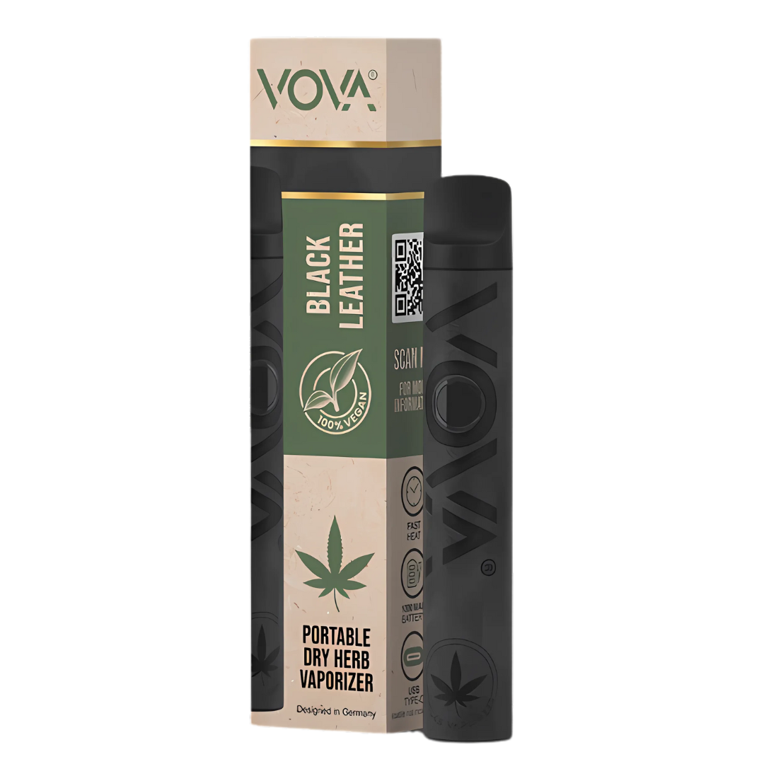VOVA Portable Dry Herb Vaporizer Black Leather