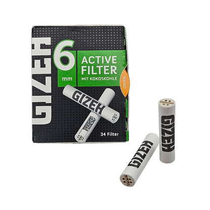 Gizeh Aktivkohlefilter 6 mm – 34 Stück