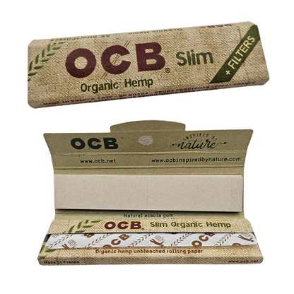 OCB KS Organic Hemp Slim + Tips – Display mit 32 Packungen