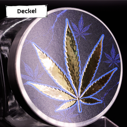 Premium-Aufbewahrungsglas mit edler 3D-Goldfolie "Blue Marmor"