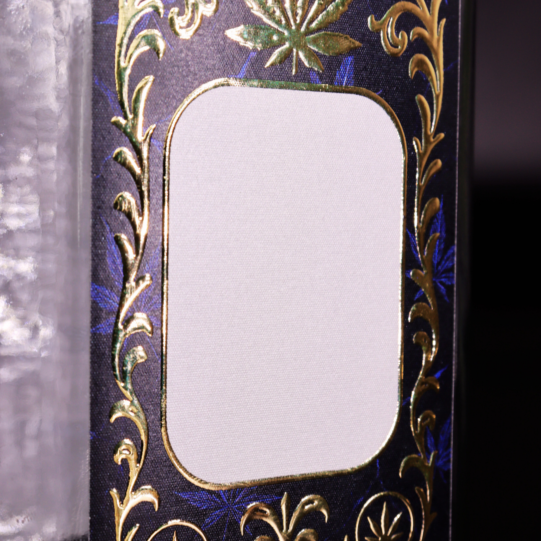 Premium-Aufbewahrungsglas mit edler 3D-Goldfolie "Blue Marmor"