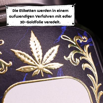 Premium-Aufbewahrungsglas mit edler 3D-Goldfolie "Blue Marmor"