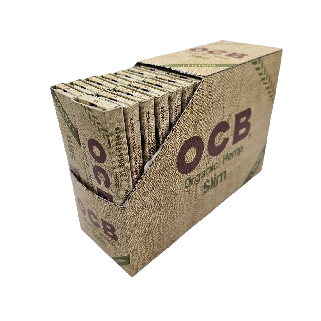 OCB KS Organic Hemp Slim + Tips – Display mit 32 Packungen