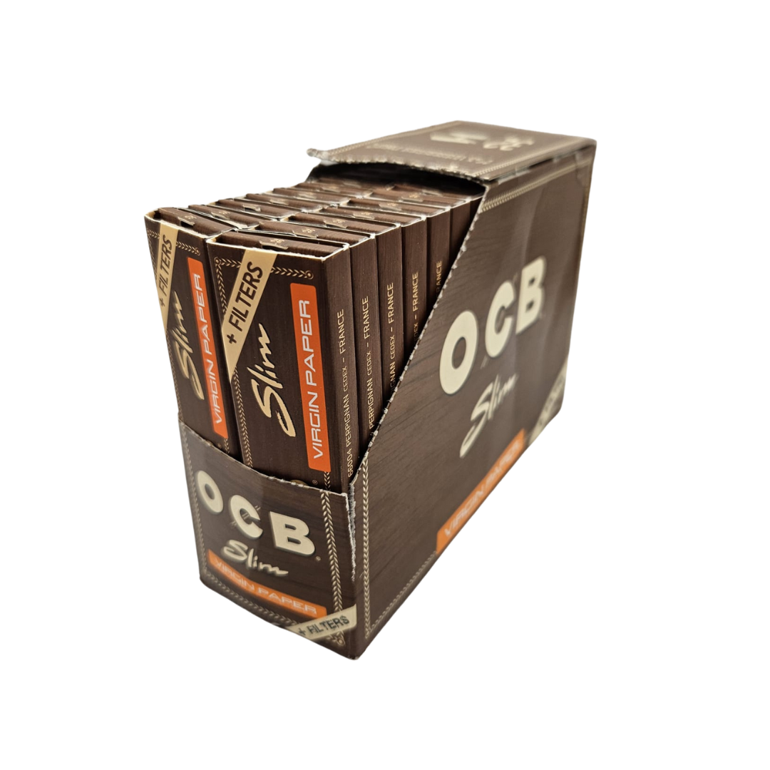 OCB Unbleached Slim + Filter Tips Virgin – Display mit 32 Packungen