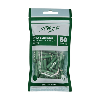 PURIZE® Green, XTRA Slim, Aktivkohlefilter – 50er Pack
