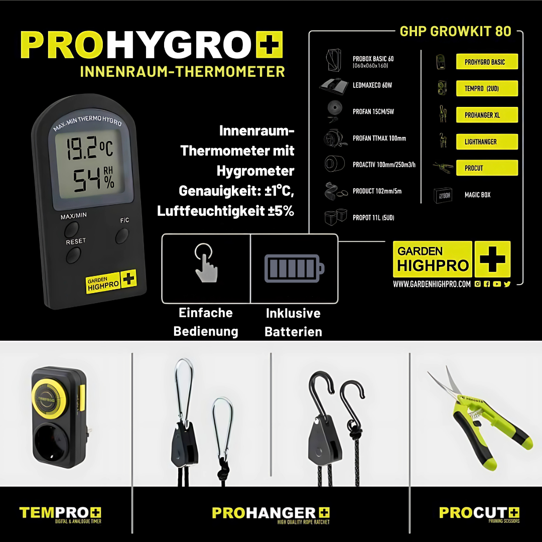 Growbox Komplettset 80x80x180cm mit 150 Watt LED