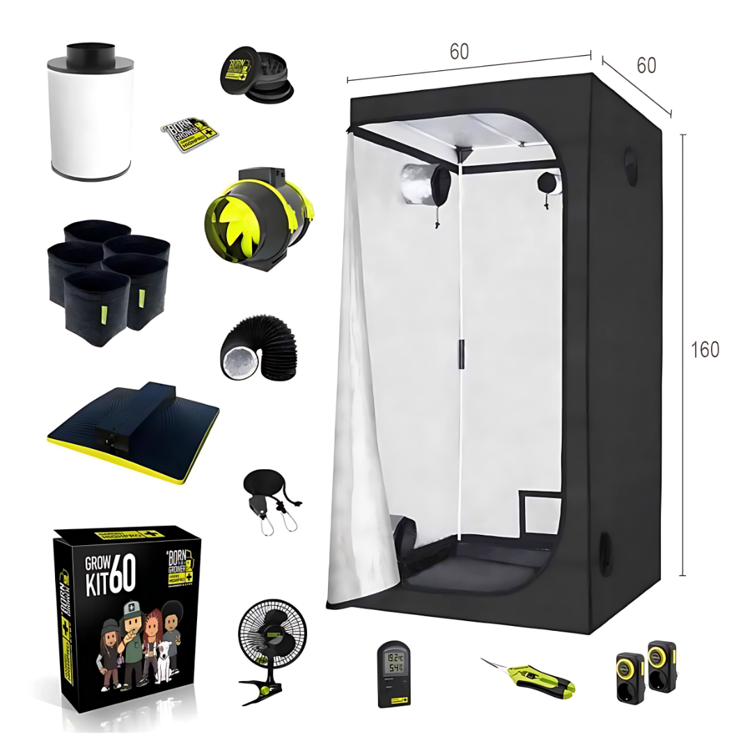 Growbox Komplettset 60x60x160cm mit 60 Watt LED