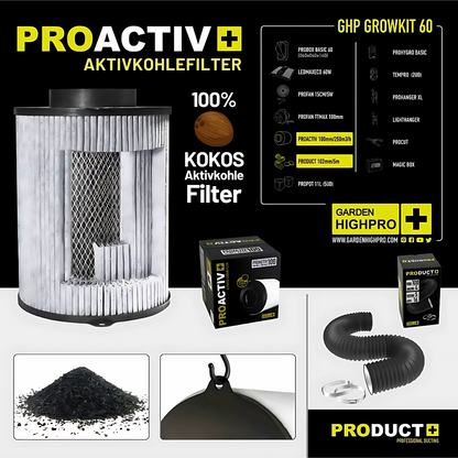 Growbox Komplettset 60x60x160cm mit 60 Watt LED
