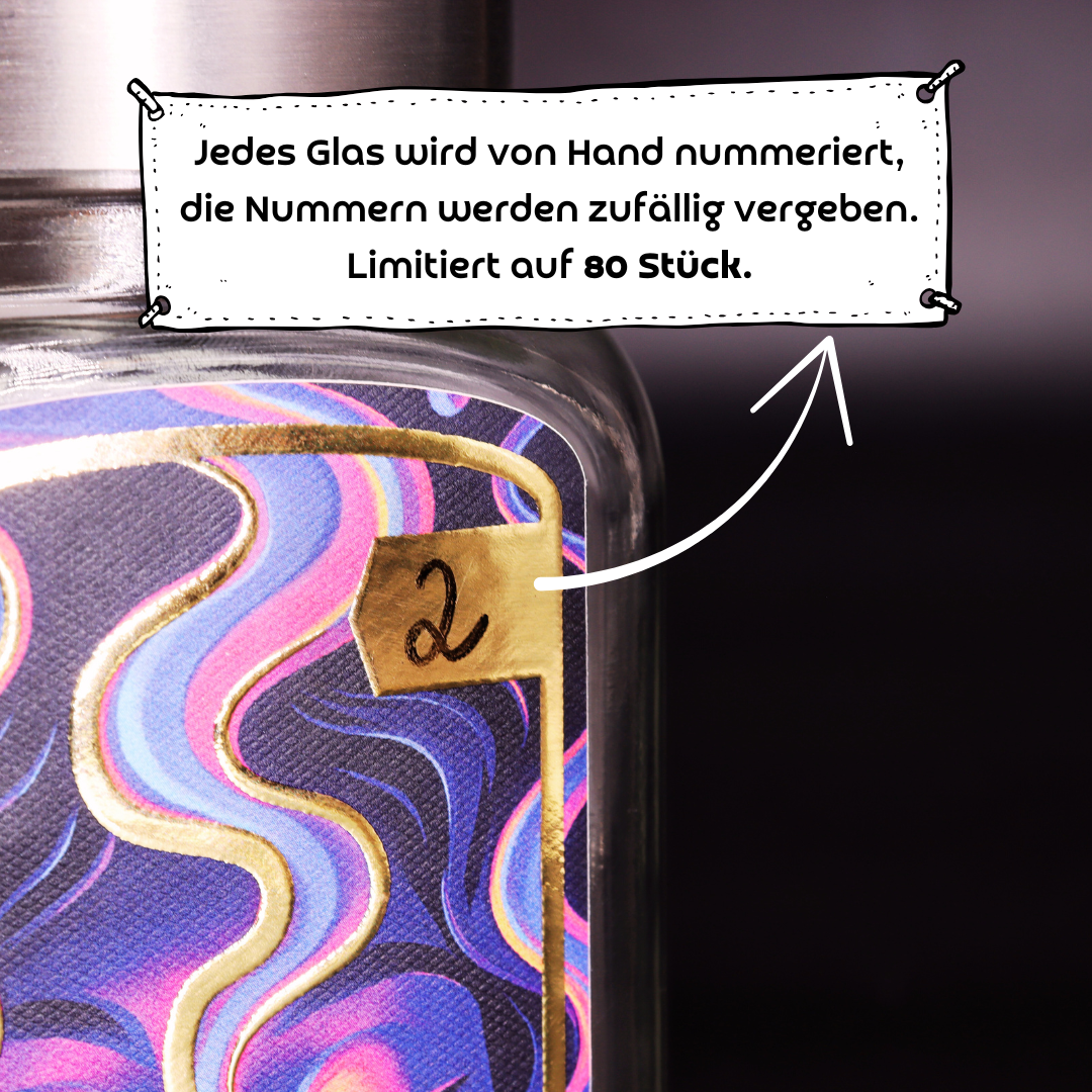 Premium-Aufbewahrungsglas mit edler 3D-Goldfolie "Purple Smoke"