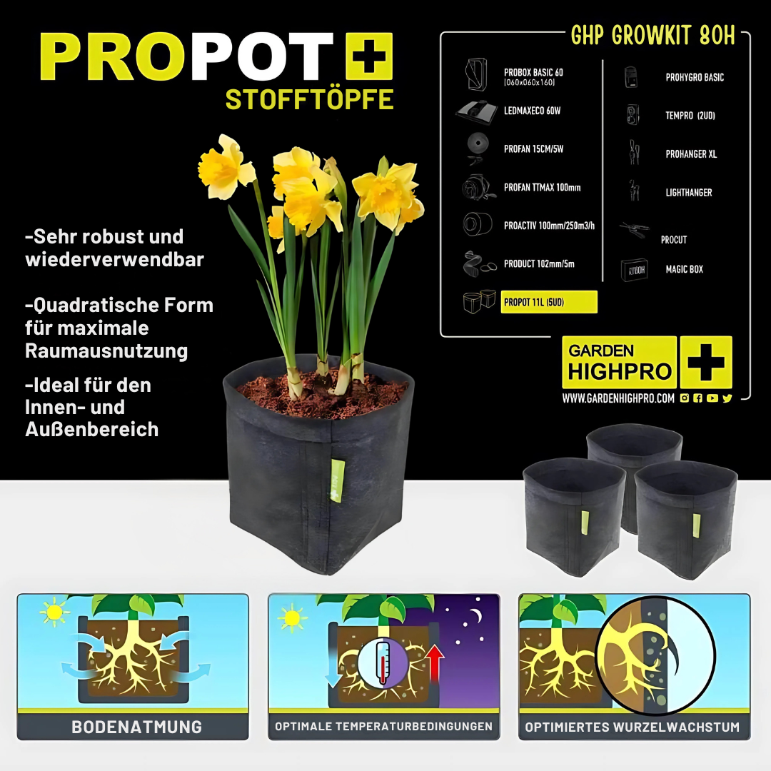 Growbox Komplettset 80x80x180cm mit 150 Watt LED