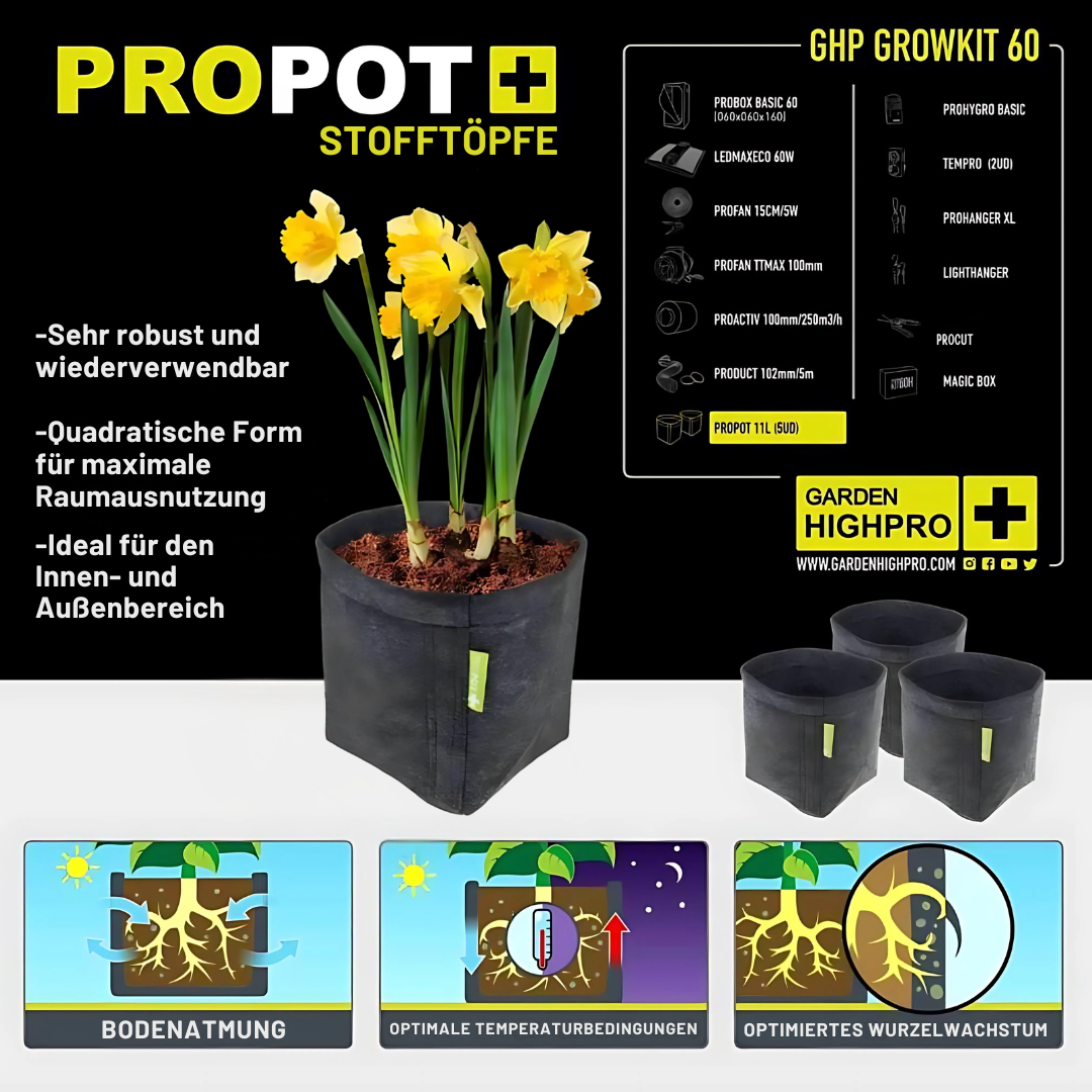Growbox Komplettset 60x60x160cm mit 60 Watt LED