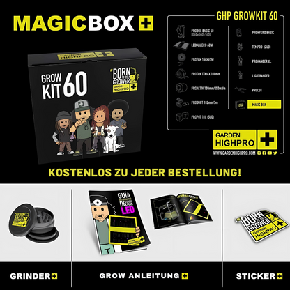 Growbox Komplettset 60x60x160cm mit 60 Watt LED