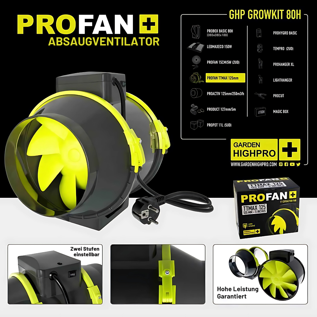Growbox Komplettset 80x80x180cm mit 150 Watt LED